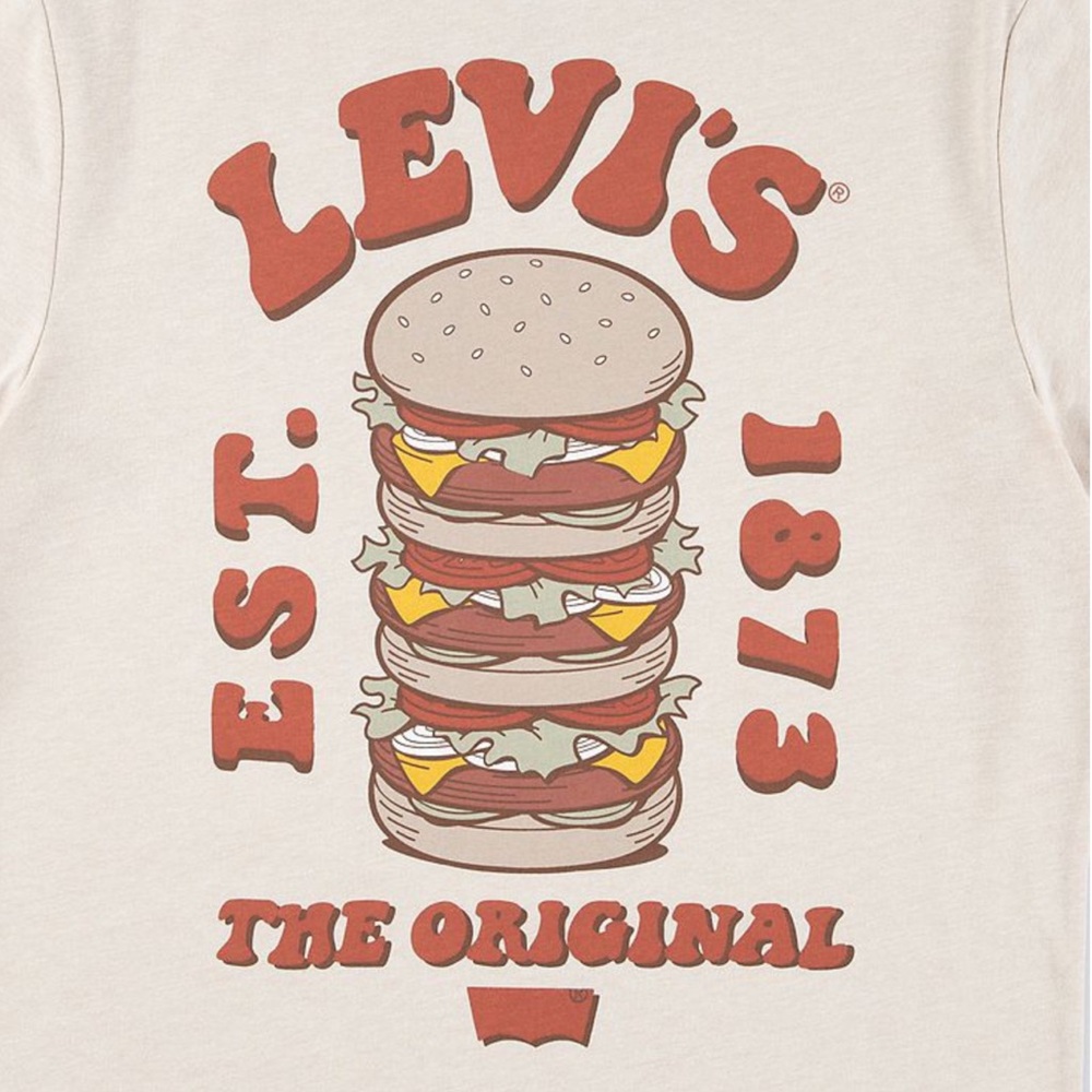 Levi’s Boys Hamburger Burger Logo Short Sleeve Tee Shirt - Picture 3 of 6